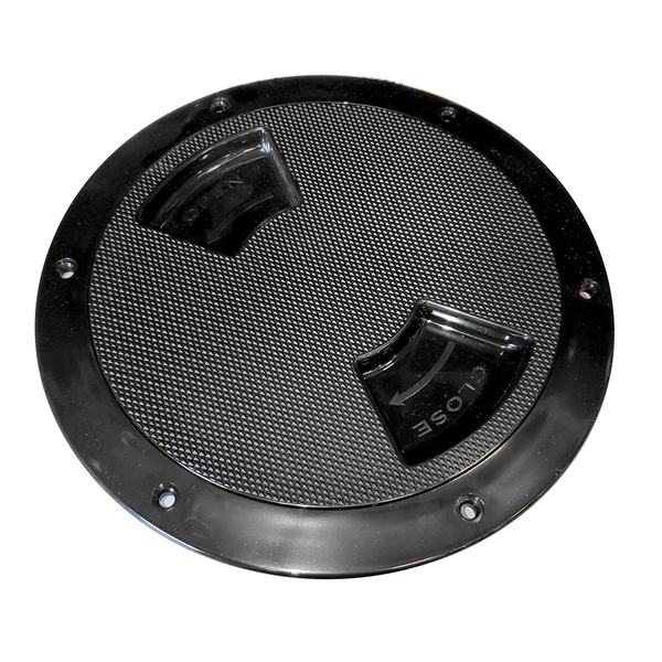 Sea-Dog Textured Quarter Turn Deck Plate - Black - 8" 336187-1